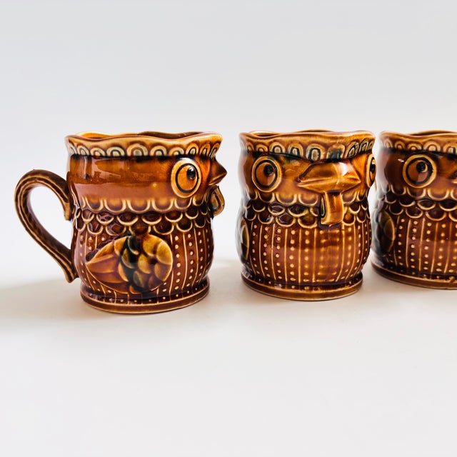 Mid Century Pottery Chicken Mugs - Set of 4 For Sale - Image 4 of 8