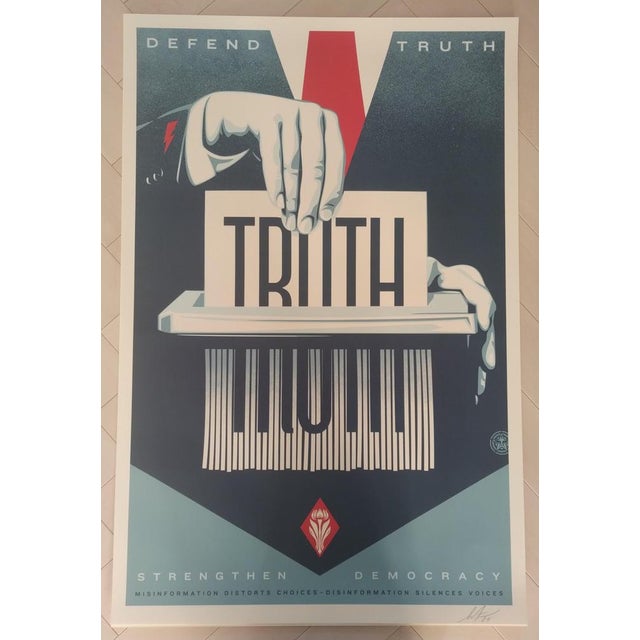 Shepard Fairey (Obey), Defend Truth, 2024, Offset Print For Sale - Image 4 of 9