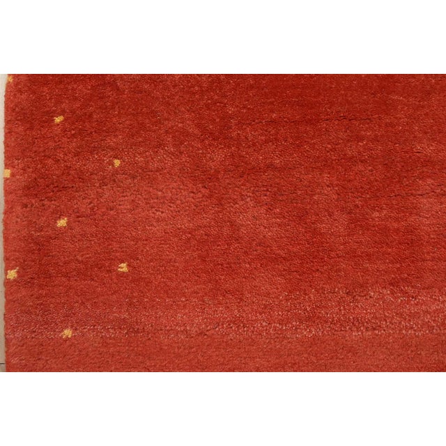 Gabbeh Runner 2’11” X 10’1” Red Wool Contemporary Hand-Knotted Oriental Rug For Sale - Image 9 of 13