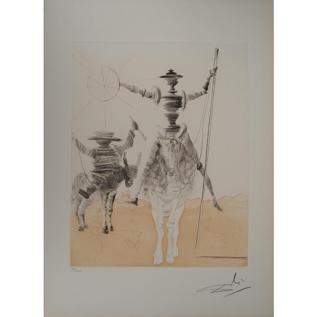 Salvador Dali, Don Quixote and Sancho Panza, Original Etching For Sale - Image 12 of 12