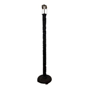 Early 20th Century Hand Carved Ebonized, Wood, Chinese Floor Lamp