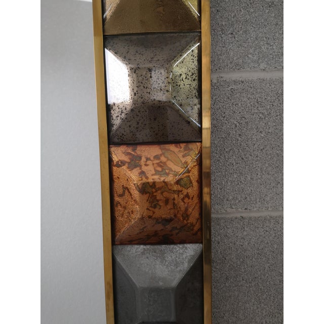 Glass Mid-Century Italian Murano Glass and Brass Mirror, 2000 For Sale - Image 7 of 13