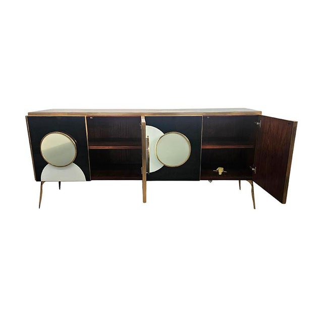 1980s Vintage Backlit Four-Door Sideboard, 1980s For Sale - Image 5 of 9
