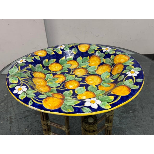 Corttura M Zellini Hand Painted Italian Ceramic Plate For Sale - Image 4 of 12