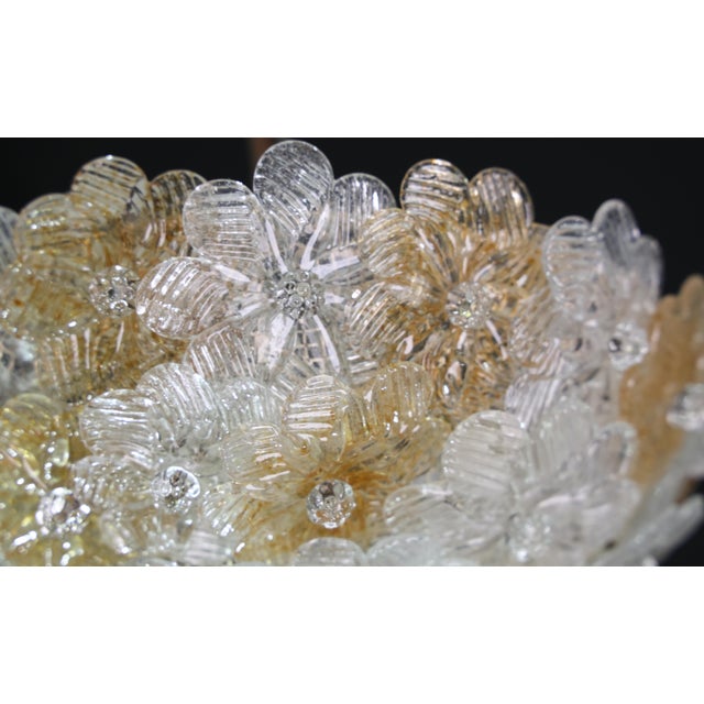 1980s Wonderful Orange and Transparent Murano Glass Ceiling Light Flower by Seguso For Sale - Image 12 of 12