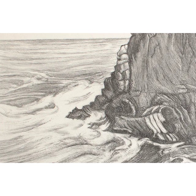 Art Deco Antique Etching Limited Edition Original Signed by American Artist Adele Watson 1873 - 1947 Titled "Ogunquit Point 14/30" For Sale - Image 3 of 8