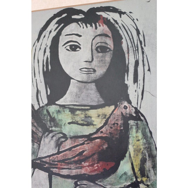 1940s Signed Print of "Girl With Chickens" by Harry Sternberg For Sale - Image 6 of 10