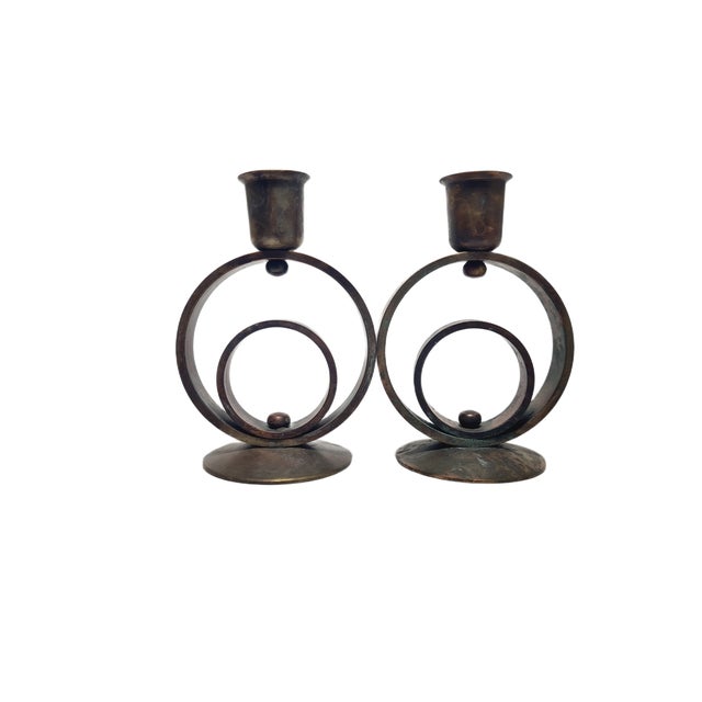 Art Deco Brass Candlesticks, 1930s, Set of 2 For Sale - Image 14 of 14