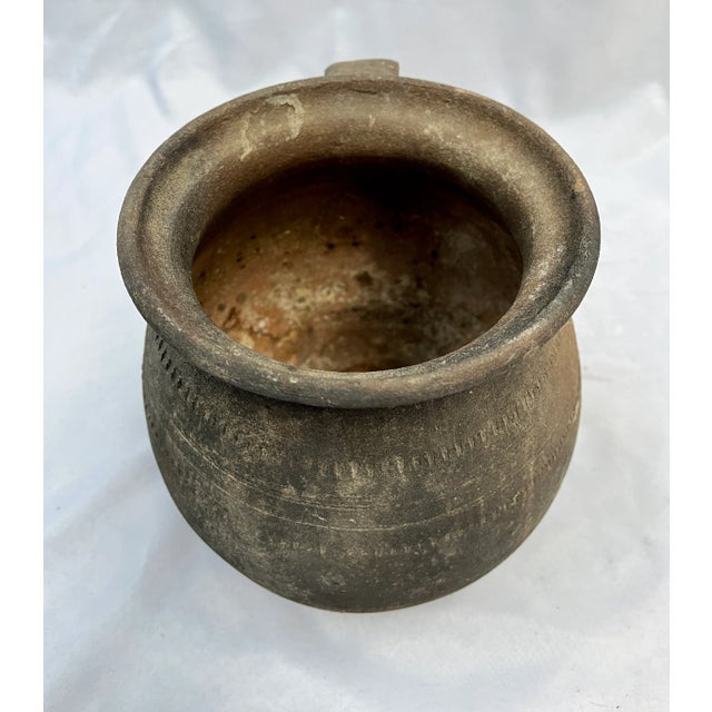 Black Antique Turkish Handcrafted Pottery Pitcher For Sale - Image 8 of 11