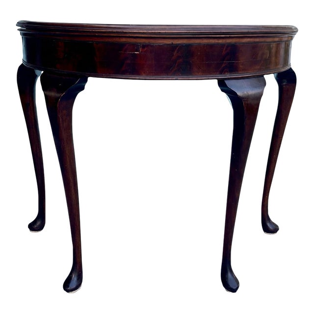 Antique 1880s French Mahogany Folding Game Table With Green Felt – Original Condition For Sale