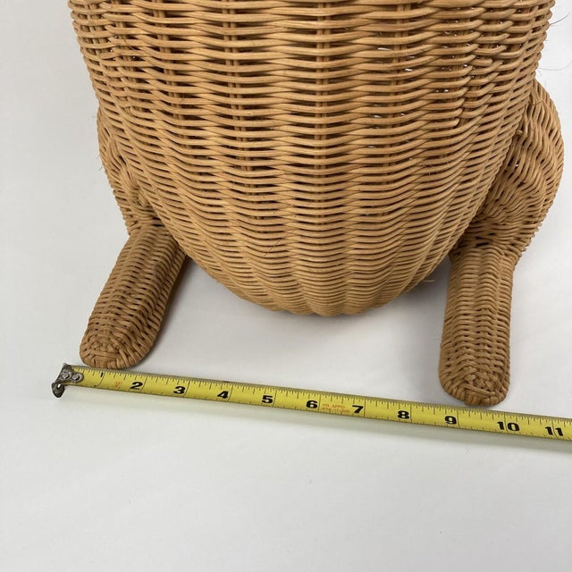 Large VTG 28" Wicker Kangaroo Storage Basket Hamper Plant Toilet Paper Holder For Sale - Image 12 of 12