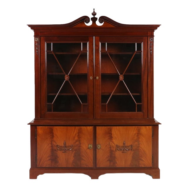 Empire Library Cabinet with Glass Doors, Belgium, 1950s For Sale