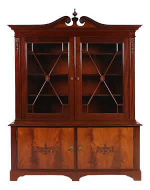 Empire Library Cabinet with Glass Doors, Belgium, 1950s