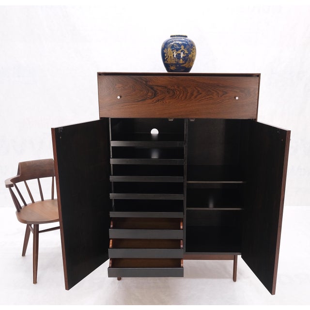 1970s Danish Mid Century Modern Rosewood Two Door 9 Drawers Chest Dresser Credenza For Sale - Image 5 of 12