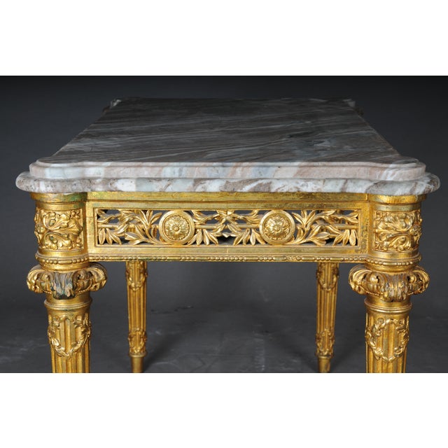 Antique Gilded Console Table with Marble, Paris. 1860s For Sale - Image 17 of 18