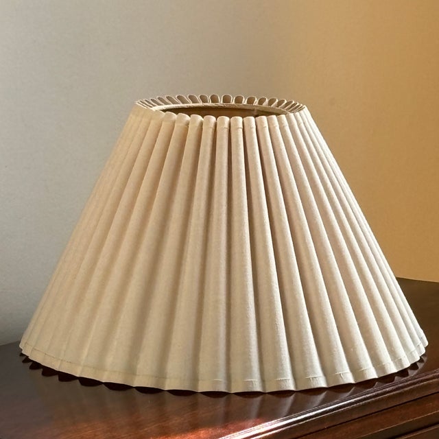Small Mid-20th Century Scalloped Lamp Shade For Sale In Baltimore - Image 6 of 12