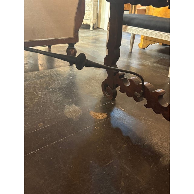 Brown 19th C. Spanish Walnut Trestle Table For Sale - Image 8 of 8