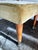 Mid-Century Modern Needlepoint & Chartreuse Velvet Footstool — Vintage Square Ottoman With Tapered Walnut Legs and Brass Ferrule Accents For Sale - Image 14 of 18