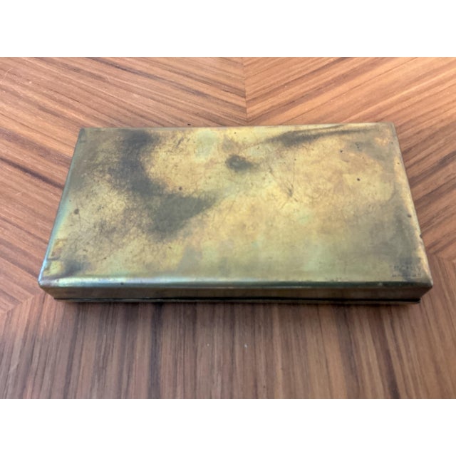 Persian Antique Persian Painted Brass Jewelry Box With Miniature Scene, C. 1900 For Sale - Image 3 of 11