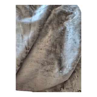 Old World Weavers Imported Belgium Silver Gray Soft Distressed Velvet Upholstery Fabric- 2 3/4 Yards For Sale