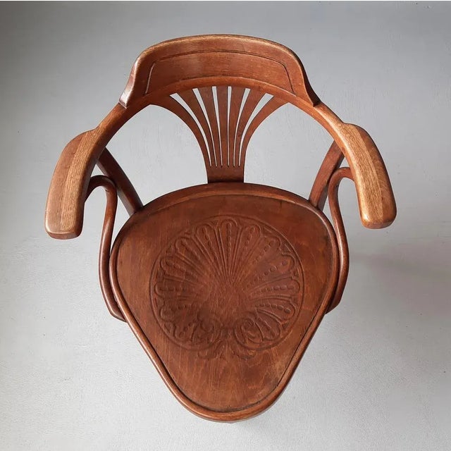 This tripod desk chair was manufactured by Jacob & Josef Kohn (J & J Kohn, father Jacob and son Josef) around 1900, the...