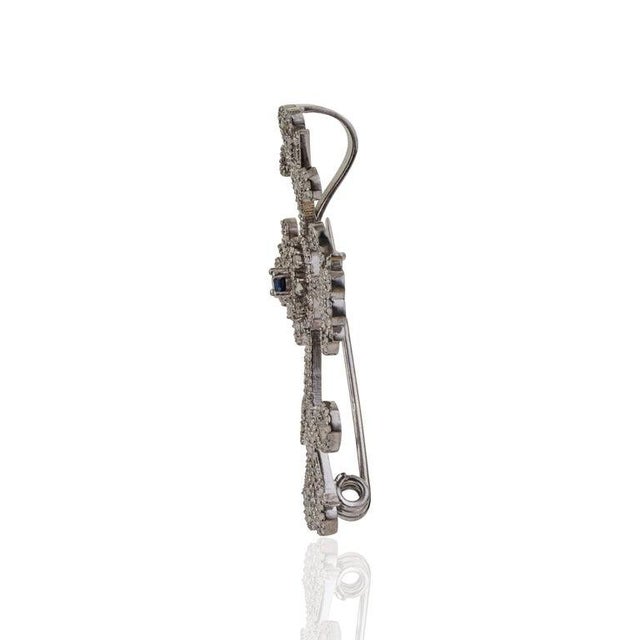 Artisan Crafted Fleur De Lis Cross Brooch Pendant in 925 Sterling Silver For Sale - Image 4 of 13