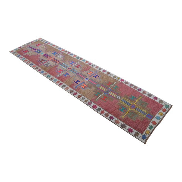 Distinctive Kurdish Runner Herki Rug. Hand-Knotted Tribal Hallway Rug - 2′10″ × 11′9″ For Sale