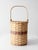 Farmhouse Vintage Woven Splint Basket With Swing Handle For Sale - Image 3 of 13