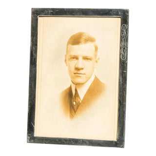 Handsome Unger Brothers Antique Sterling Silver Frame Period Photograph Photo Portrait Man Traditional Home Decor For Sale
