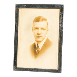Handsome Unger Brothers Antique Sterling Silver Frame Period Photograph Photo Portrait Man Traditional Home Decor