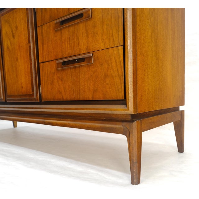 Mid-Century Modern American Walnut Danish Mid Century Modern 6 Drawer Two Doors Compartment Dresser For Sale - Image 3 of 14