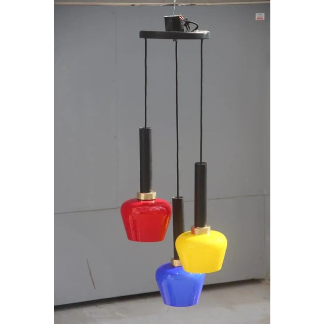 Italian Brass Chandelier from Vistosi, 1950s For Sale - Image 10 of 10