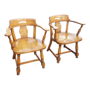 20th Century Barrel Back Chairs - a Pair
