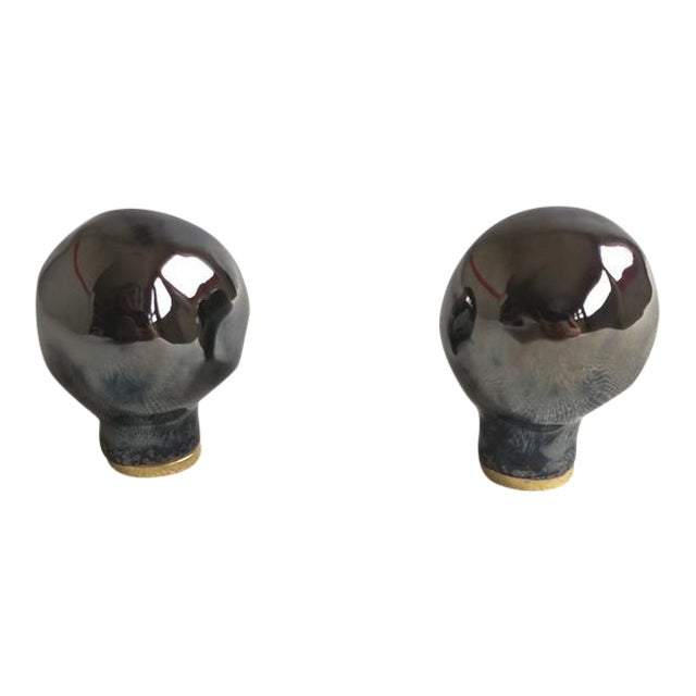 Handmade Ceramic Lamp Finials-Large - a Pair For Sale