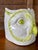 Traditional Vintage Glazed Ceramic Owl Planter Cachepot in White and Lime Green For Sale - Image 3 of 11