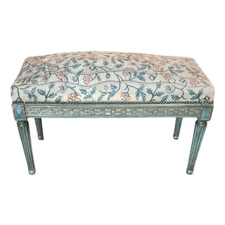 19th Century Louis XVI Music Bench With Gilt and Original Tapestry For Sale