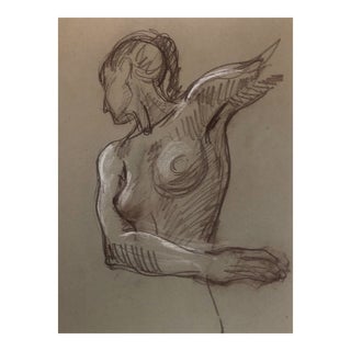 1984 Figurative Female Nude Drawing For Sale