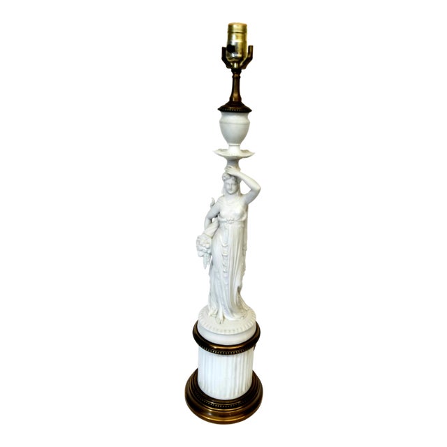 1950s Classical Parian Figure Table Lamp For Sale