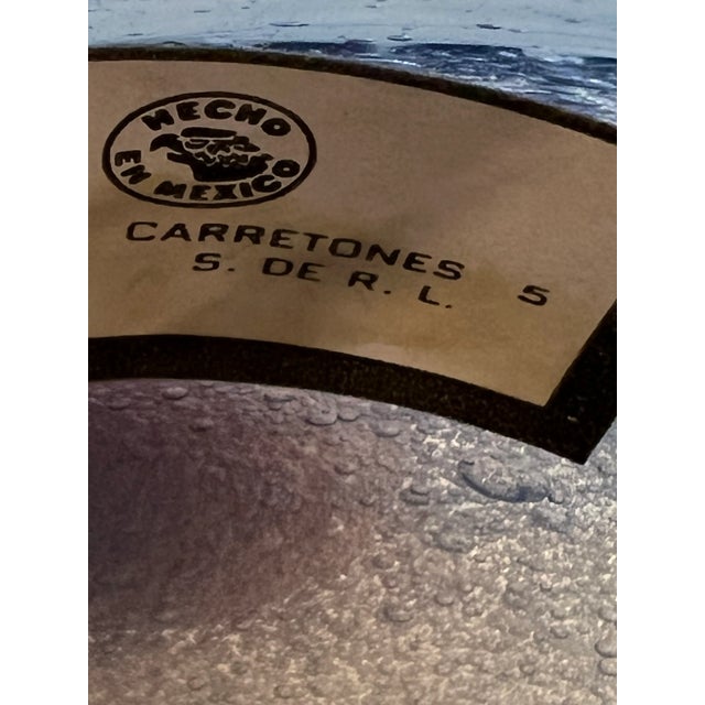 Glass Mid-Century Mexican Hand Blown Light Blue “Bubble Glass” Carafe and Glass Set- 10 Pieces For Sale - Image 7 of 12