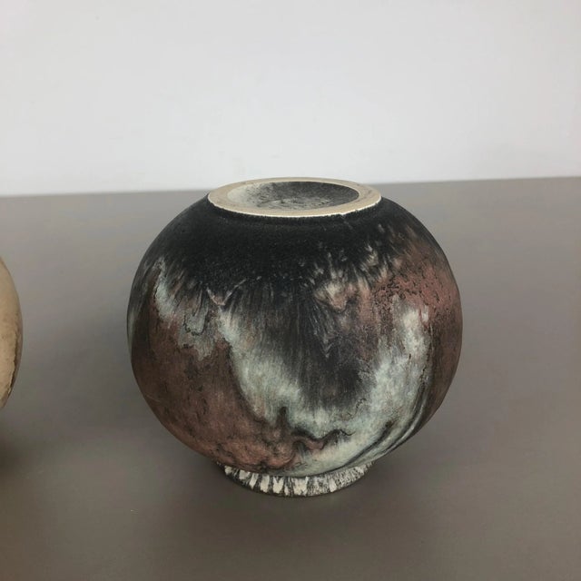 Abstract German Fat Lava Pottery Vases from Ruscha, 1960s, Set of 2 For Sale - Image 15 of 17