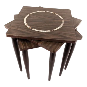 Vintage Mid Century Tile Mosaic Stacking Side Tables - Set of 3