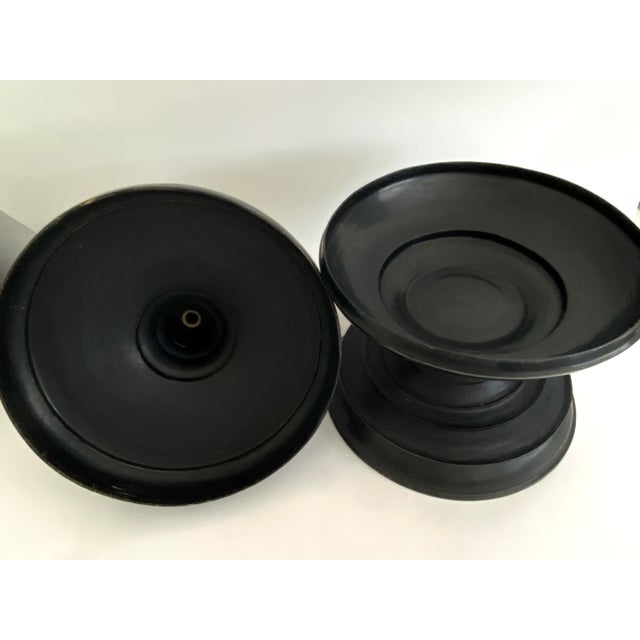 Wood Antique Black Lacquered Burmese Offering Vessel Temple Box 17 X 31 For Sale - Image 7 of 7