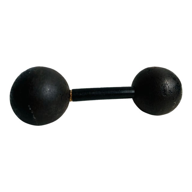 Antique Iron Barbel Weight or Doorstop For Sale