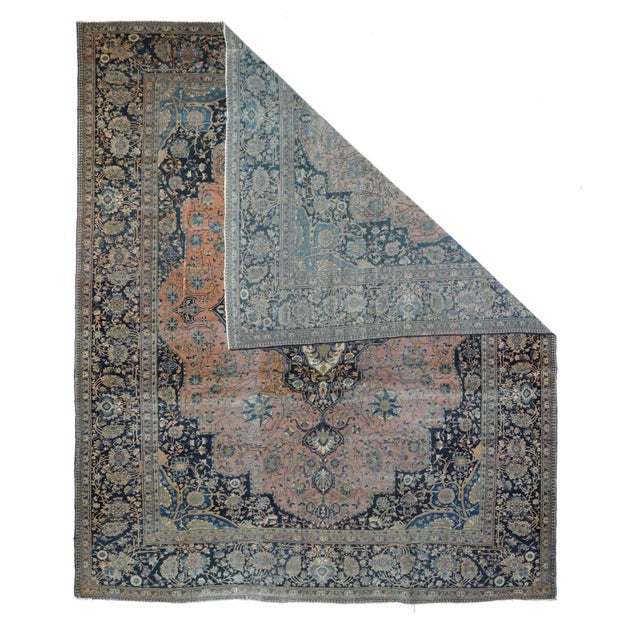 Antique Kashan Rug 7'7'' x 9'5''.