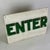 Vintage Large "Enter" Sign on Masonite With Raised Letters in Green Paint For Sale - Image 4 of 9