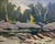 Mid century vintage painting of a cool quiet river spillway. This painting was sourced from Vermont and it reminds me of...