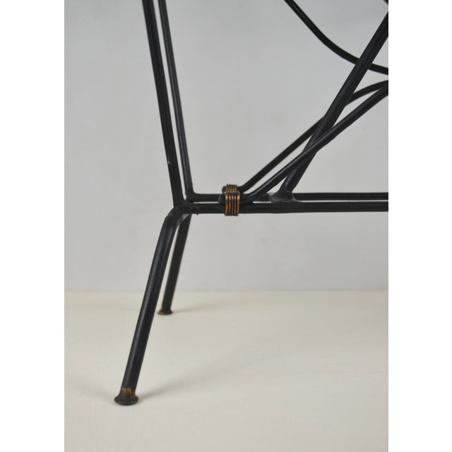 Metal French Modernist Black Metal Magazine Rack attributed to Jacques Adnet, 1950s For Sale - Image 7 of 14