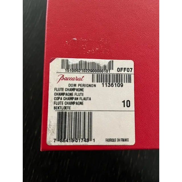 1990s 1990s Dom Pérignon Baccarat Champagne Flutes, Set of 6, Fully Leaded Crystal, Made in France, Original Boxes For Sale - Image 5 of 5