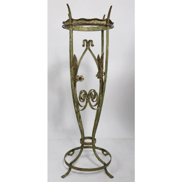 Wrought Iron Plant Stand Pedestal After Salterini For Sale In New York - Image 6 of 9