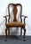Queen Anne Hickory White Solid Mahogany Traditional Queen Anne Style Splat Back Dining Arm Chair For Sale - Image 3 of 7